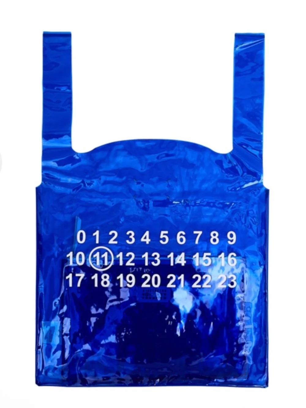 Maison Margiela Line 11 Cobalt Blue PVC Tote Bag w/ Pouch Transparent Shopper